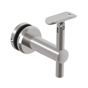 Support de main courante fixation contre un verre réglable à la pente  inox 304