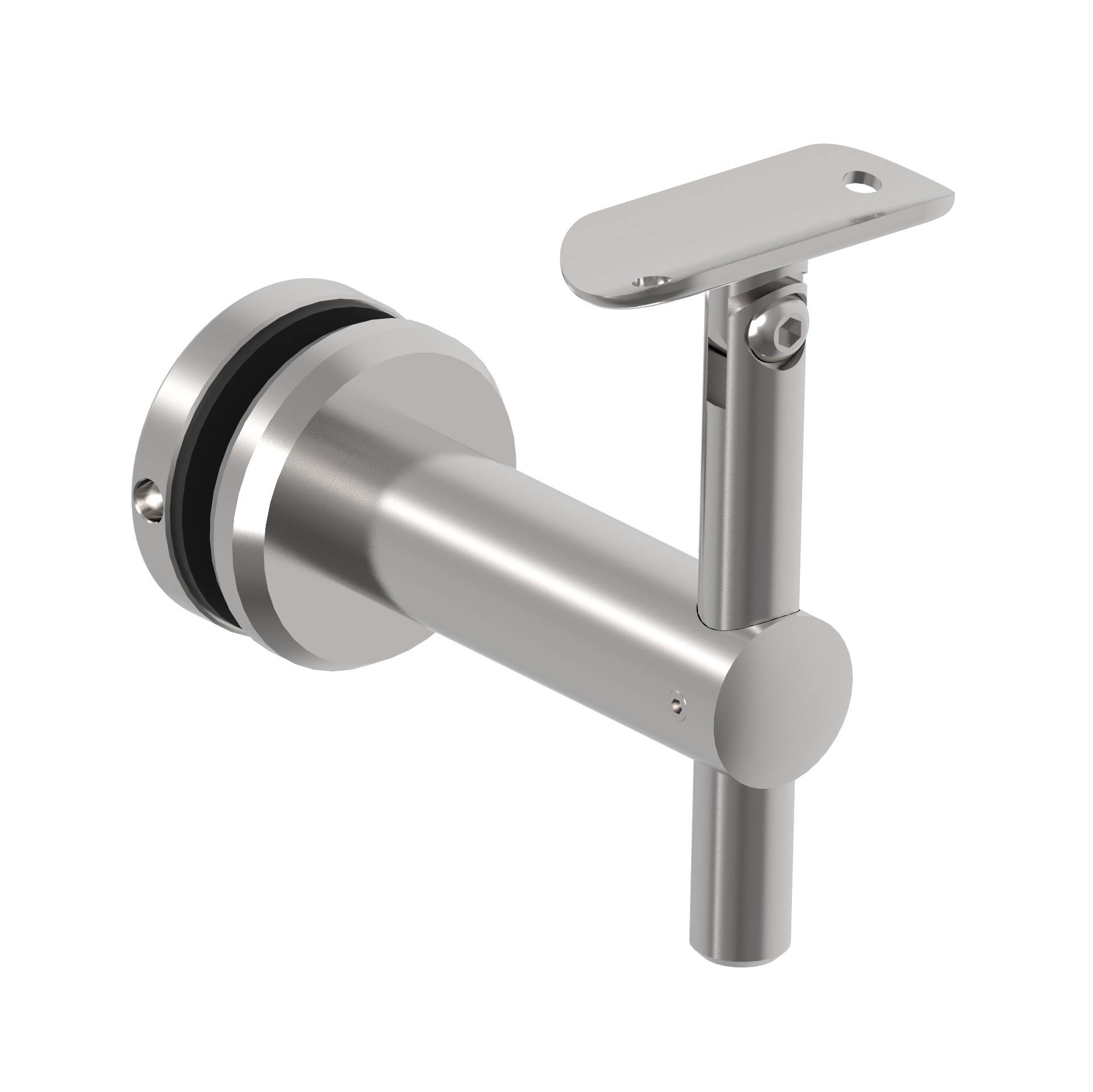 Support de main courante fixation contre un verre réglable à la pente inox 304