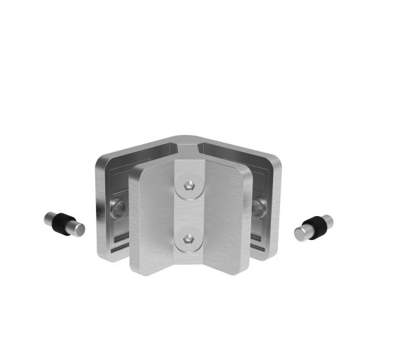 Pince verre inox 316 angle 90° 53*53