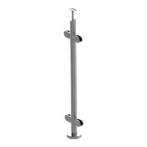 Poteaux ∅42.4mm inox pose à plat remplissage verre  - haut 1000mm -