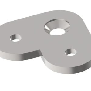Platine 90° inox 304 pour tube plat